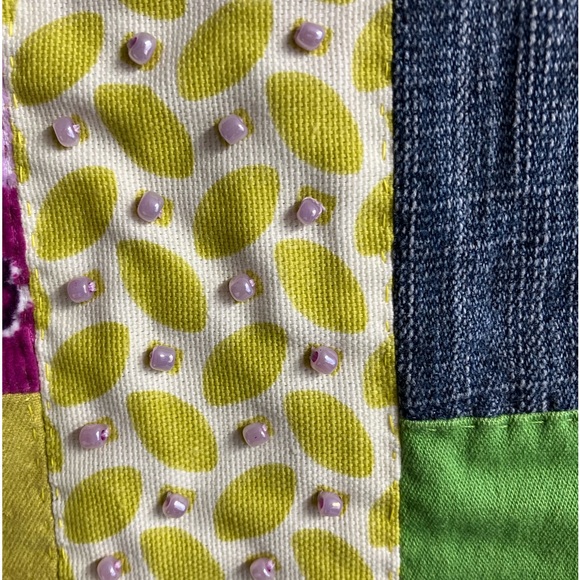 Handmade Upcycled Denim Tote/Shoulder Bag, Multicolored - Picture 3 of 5